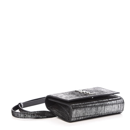Saint Laurent Metallic Lambskin Lame Monogram Kate Belt Bag Black Platine 4 of 7