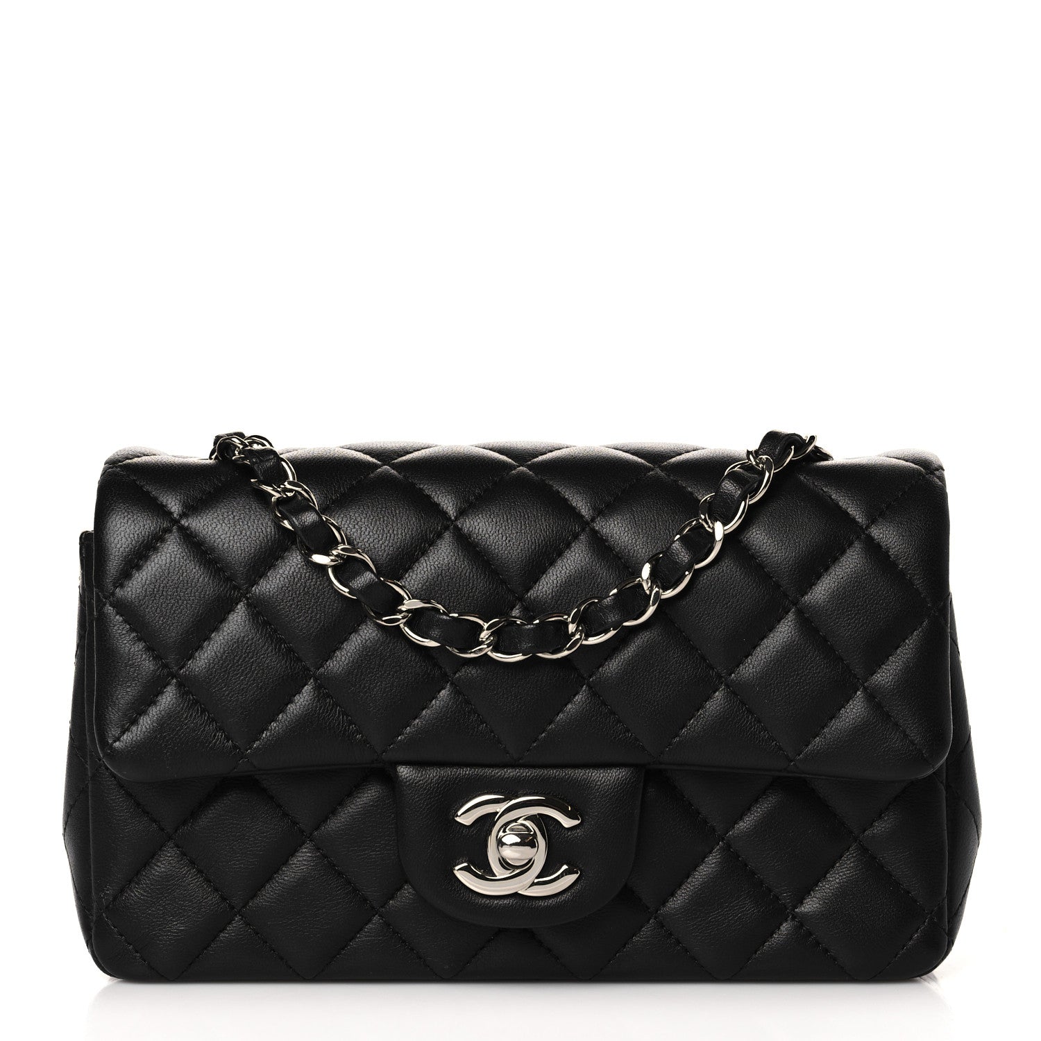 Chanel Lambskin Quilted Mini Rectangular Flap Black 1 of 10