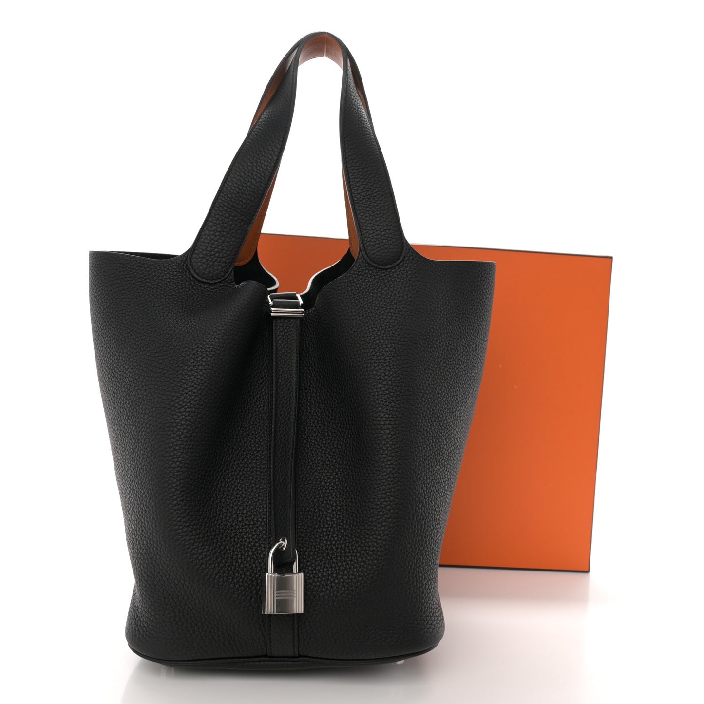 Taurillon Clemence Swift Eclat Picotin 26 GM Black Toffee
