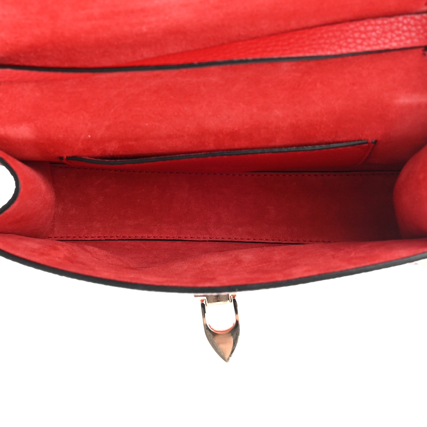 Pebbled Calfskin Medium Rockstud Flip Lock Crossbody Bag Rouge Pur