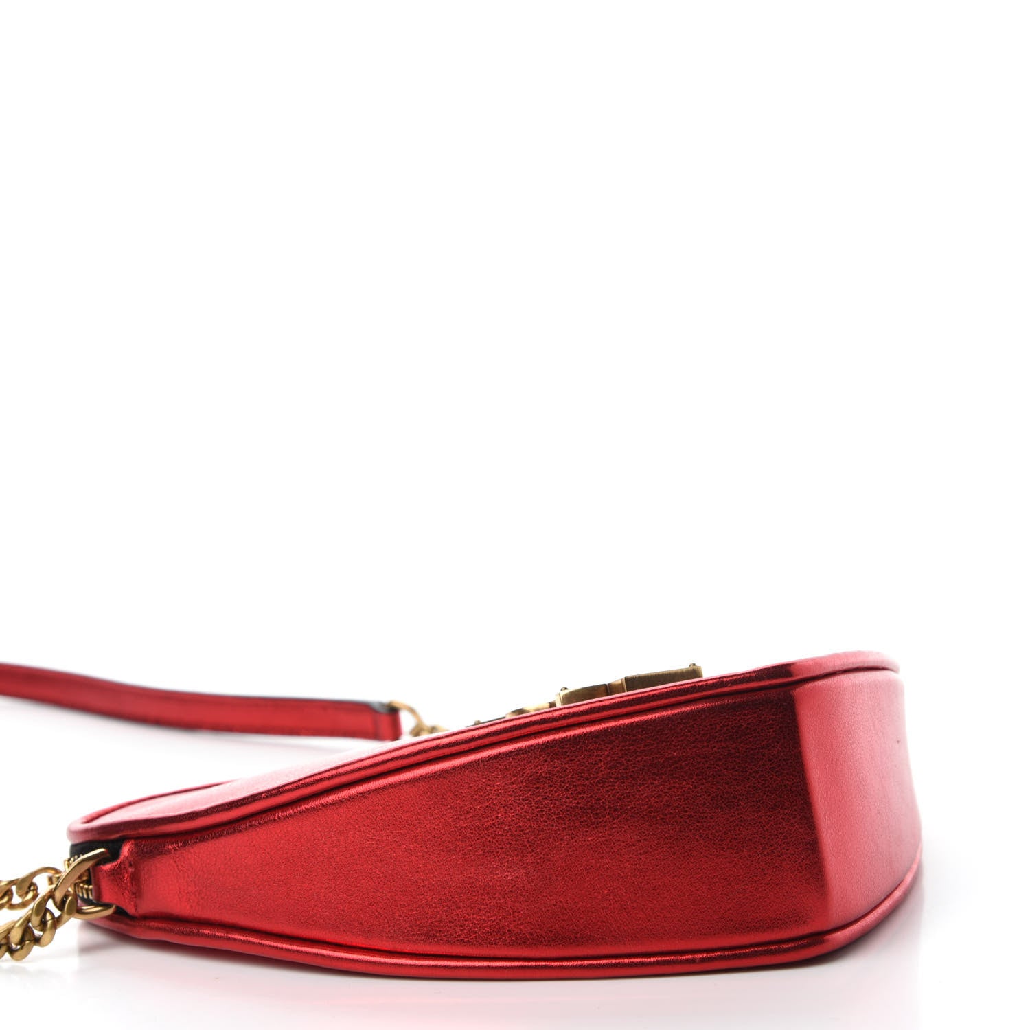 Saint Laurent Metallic Calfskin Heart Monogram Crossbody Black Rouge 4 of 8