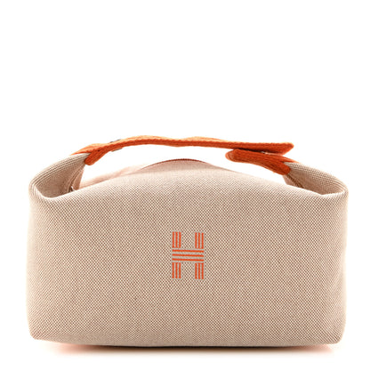 Hermes Canvas Small Bride-A-Brac Pouch Natural Orange 1 of 11