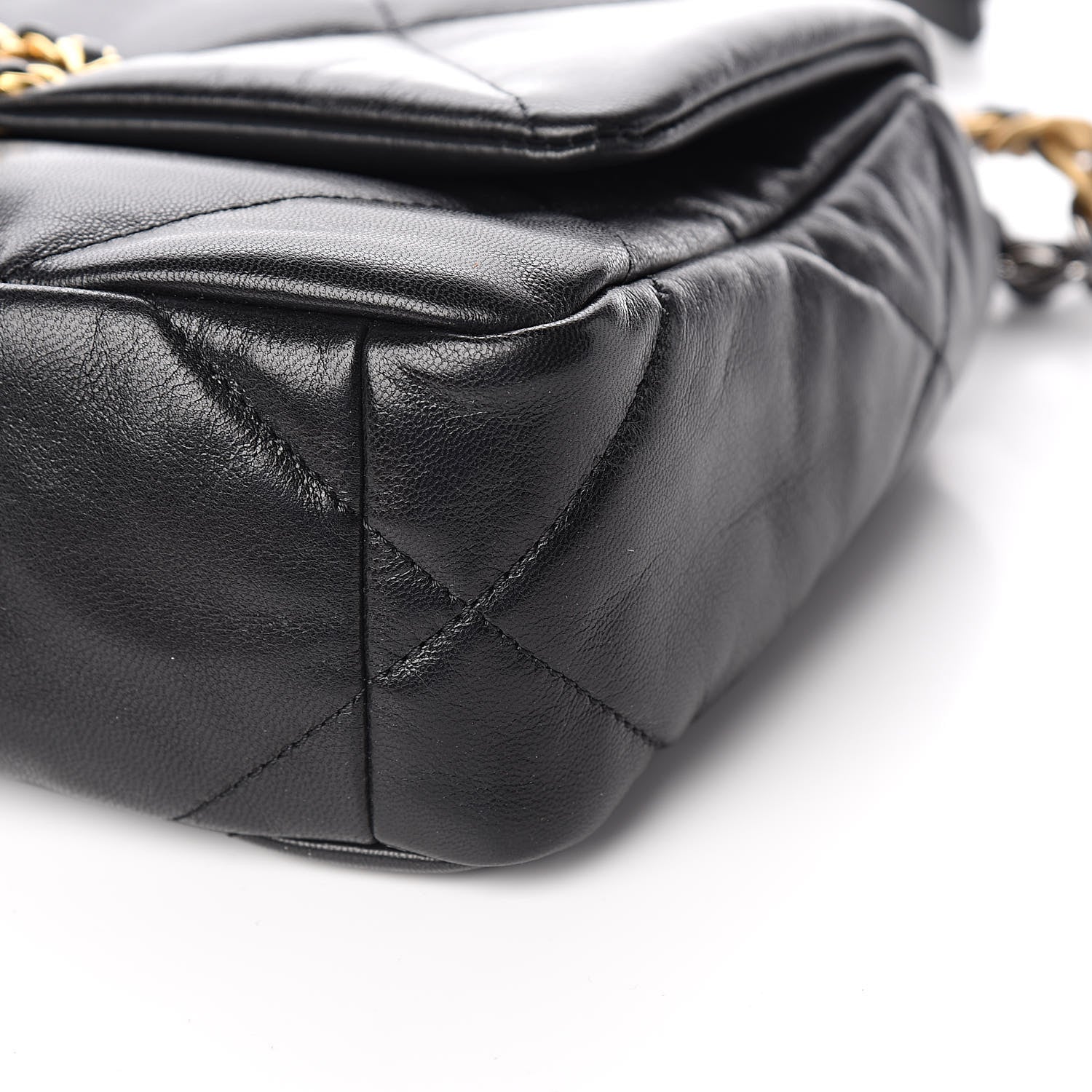 Chanel Goatskin Quilted Medium 19 Flap Black 9 of 11