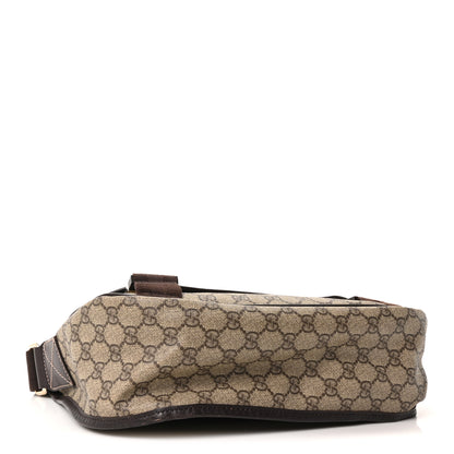Gucci GG Plus Monogram Medium Double Buckle Flap Messenger Bag Beige Dark Brown 4 of 10