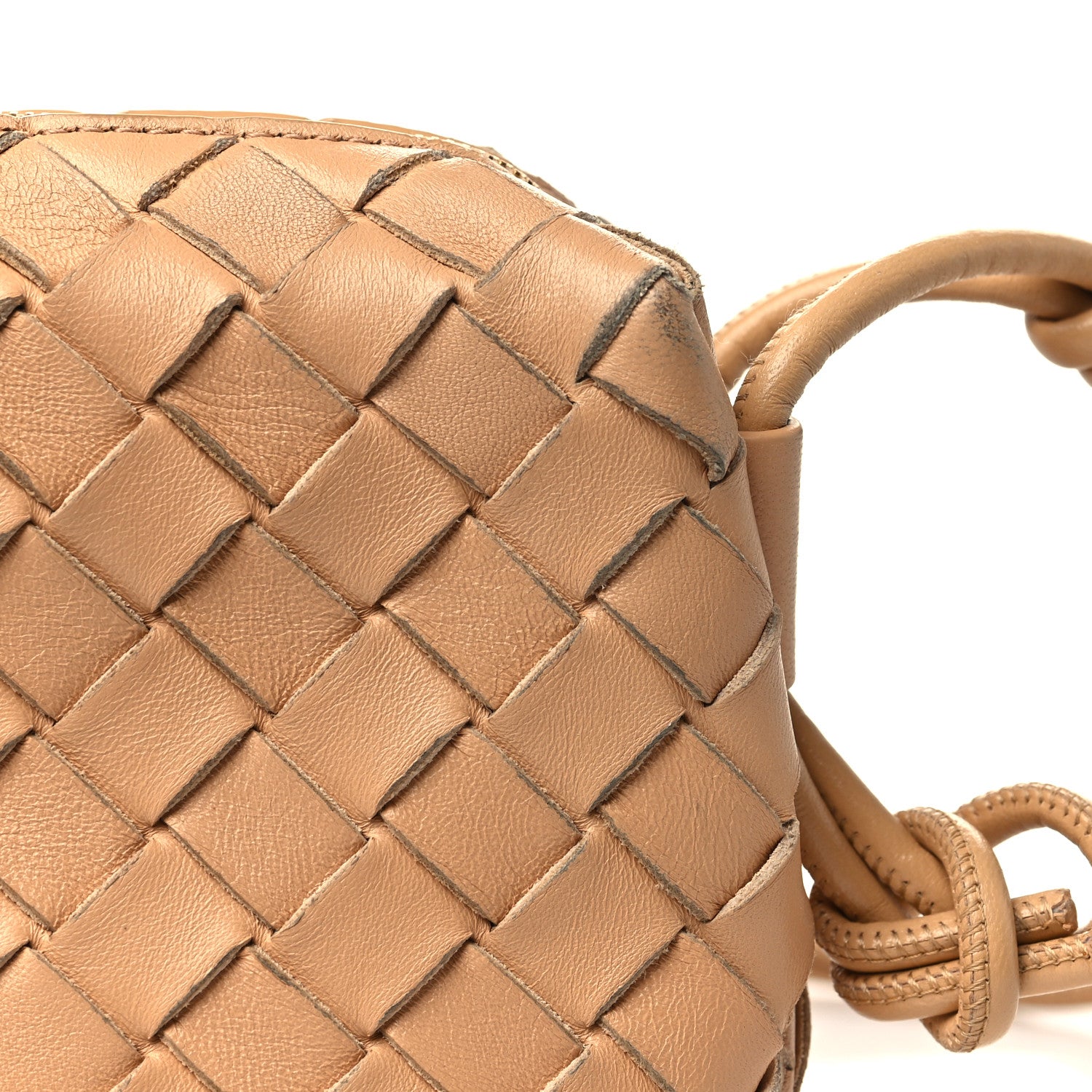 Bottega Veneta Nappa Calfskin Intrecciato Mini Loop Crossbody Almond 7 of 8