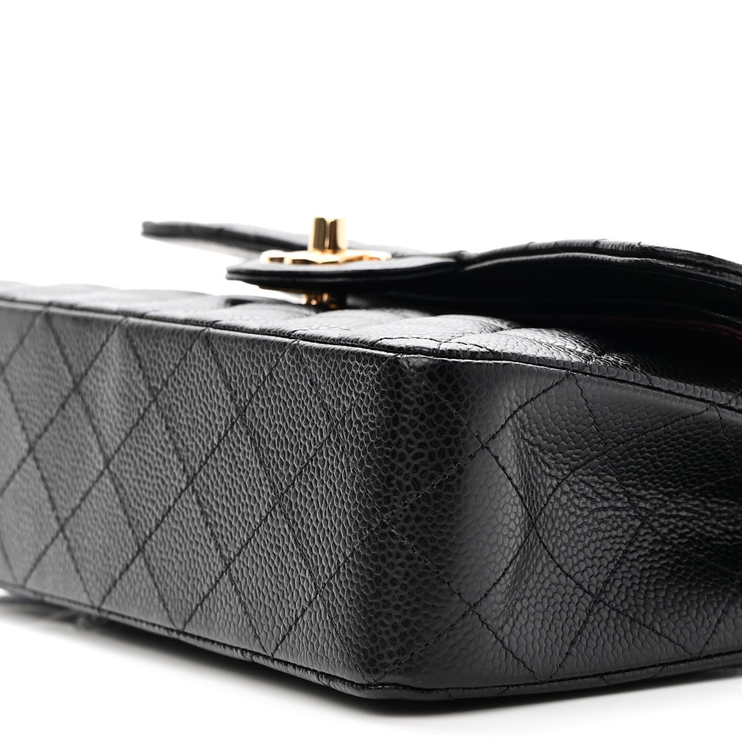 Caviar Quilted Small Double Flap Black