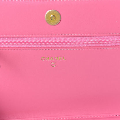 Chanel Caviar Quilted Boy Wallet On Chain WOC Pink 5 of 11