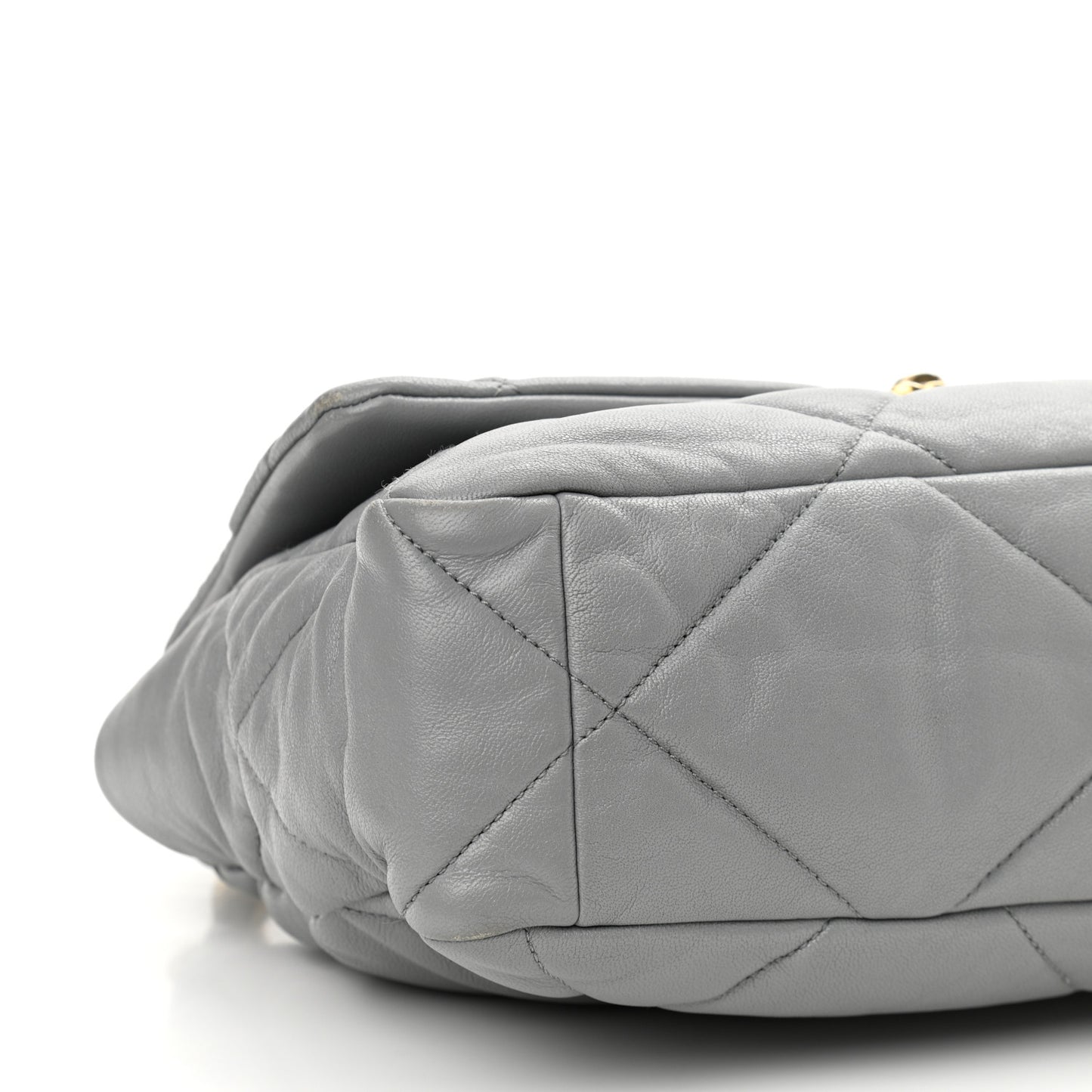 Lambskin Quilted Large Chanel 19 Flap Grey