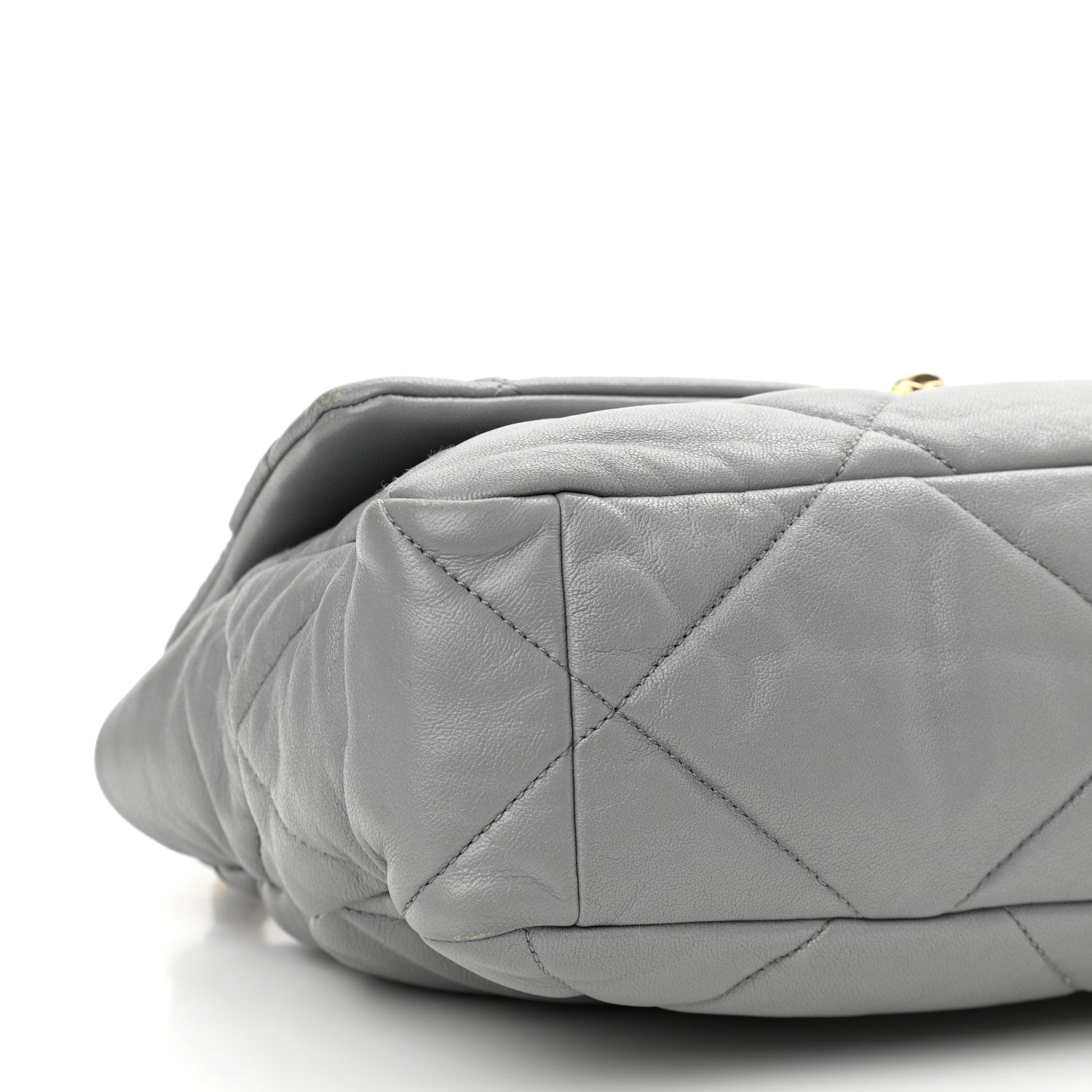 Chanel Lambskin Quilted Large Chanel 19 Flap Grey 9 of 11