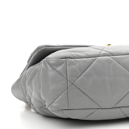 Chanel Lambskin Quilted Large Chanel 19 Flap Grey 9 of 11