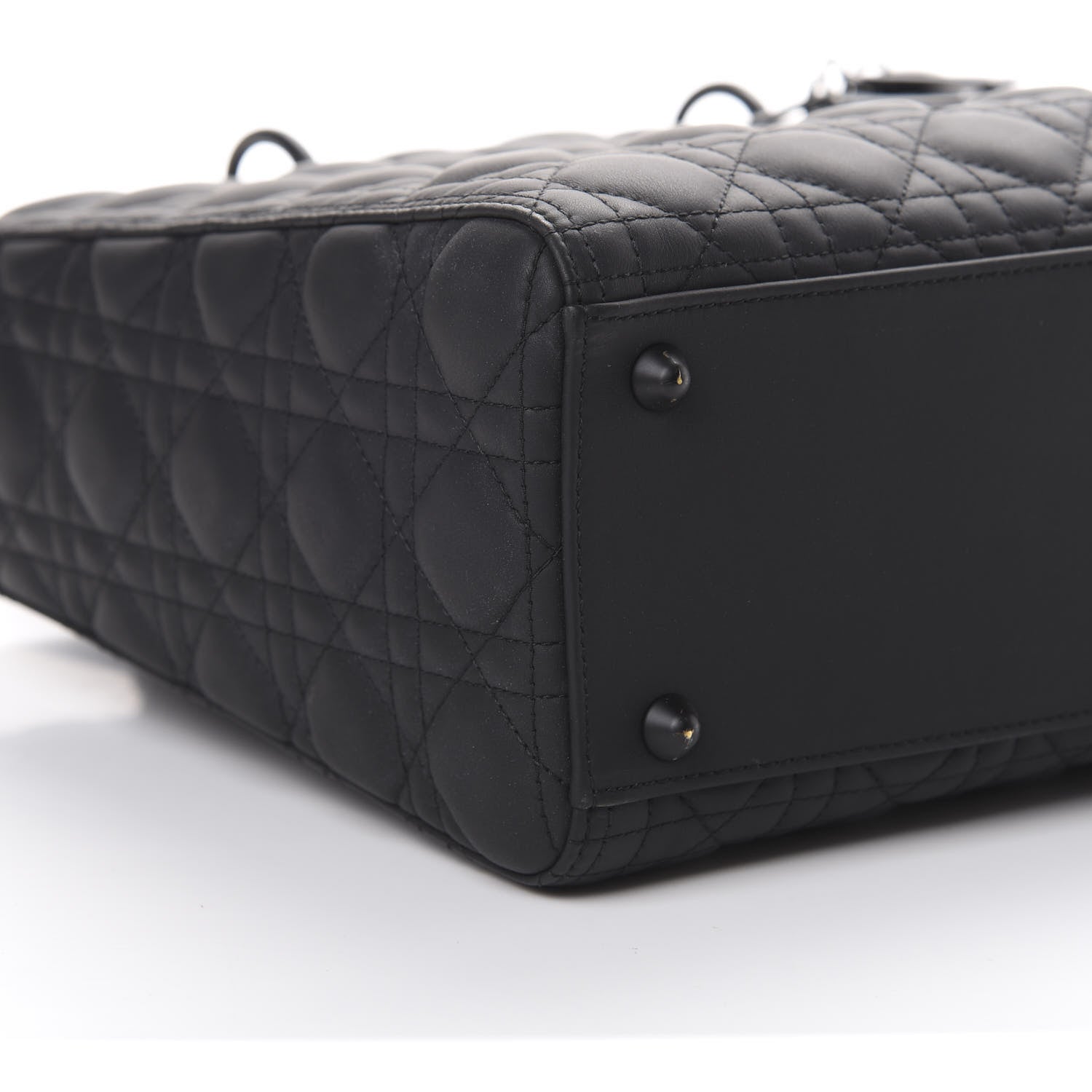 Christian Dior Ultra Matte Calfskin Cannage Large Lady Dior Black 7 of 12