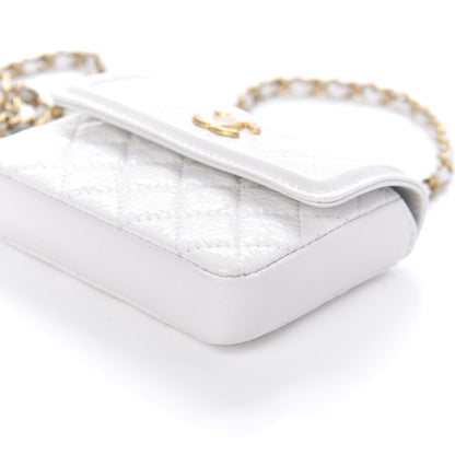 Chanel Shiny Aged Calfskin Quilted Waist Belt Bag White 7 of 11