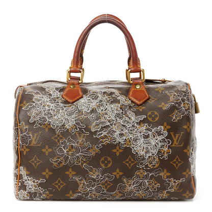 Louis Vuitton Monogram Dentelle Speedy 30 Silver 1 of 16