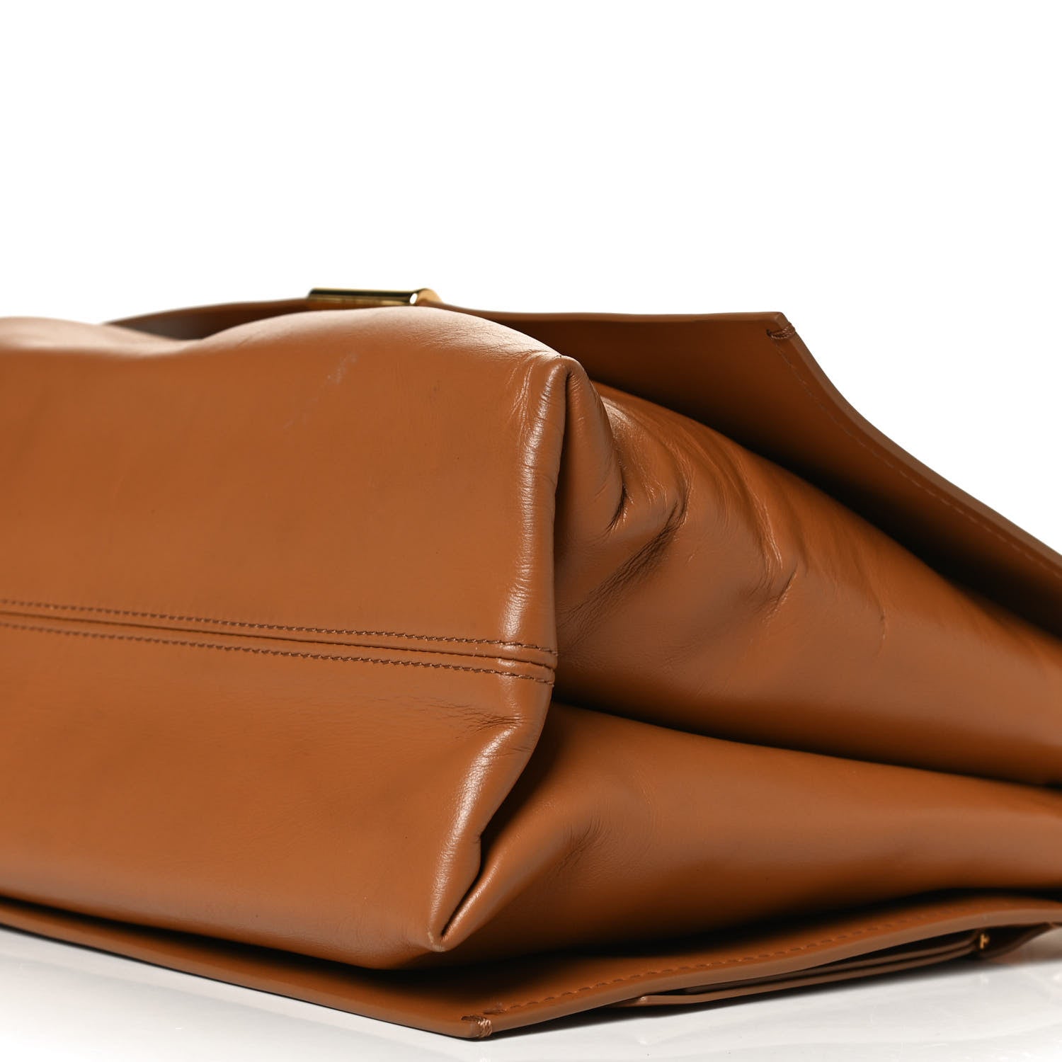 Off-White Calfskin Large Binder Clip Soft Shoulder Bag Brown 11 of 13