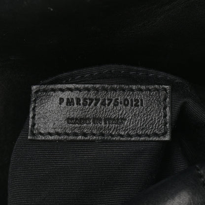 Saint Laurent Lambskin Quilted Medium Loulou Puffer Monogram Chain Satchel Black 7 of 9