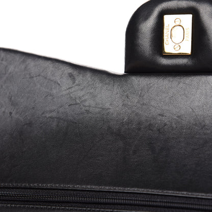 Chanel Lambskin Quilted Jumbo Double Flap Black 9 of 14