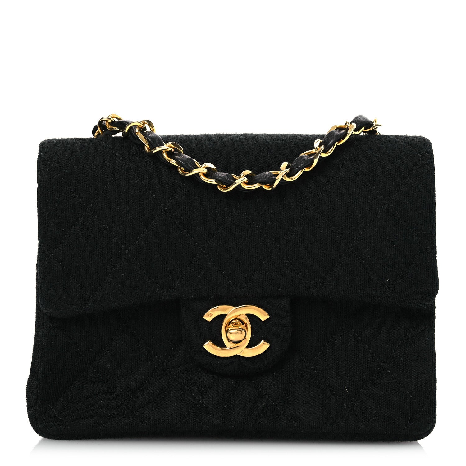 Chanel Jersey Quilted Mini Square Flap Black 1 of 12