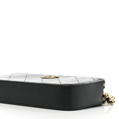 Chanel Goatskin Enamel Quilted Small Clutch With Chain Black 9 of 13