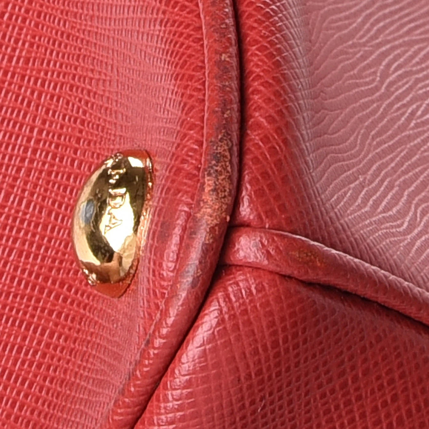 Saffiano Small Galleria Double Zip Tote Fuoco
