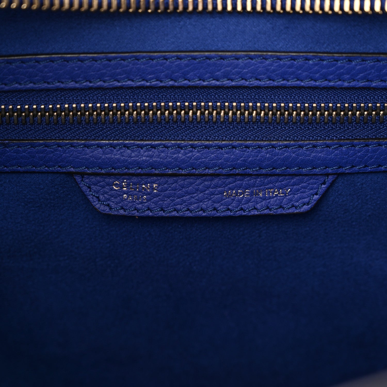 Celine Drummed Calfskin Mini Luggage Indigo 6 of 18