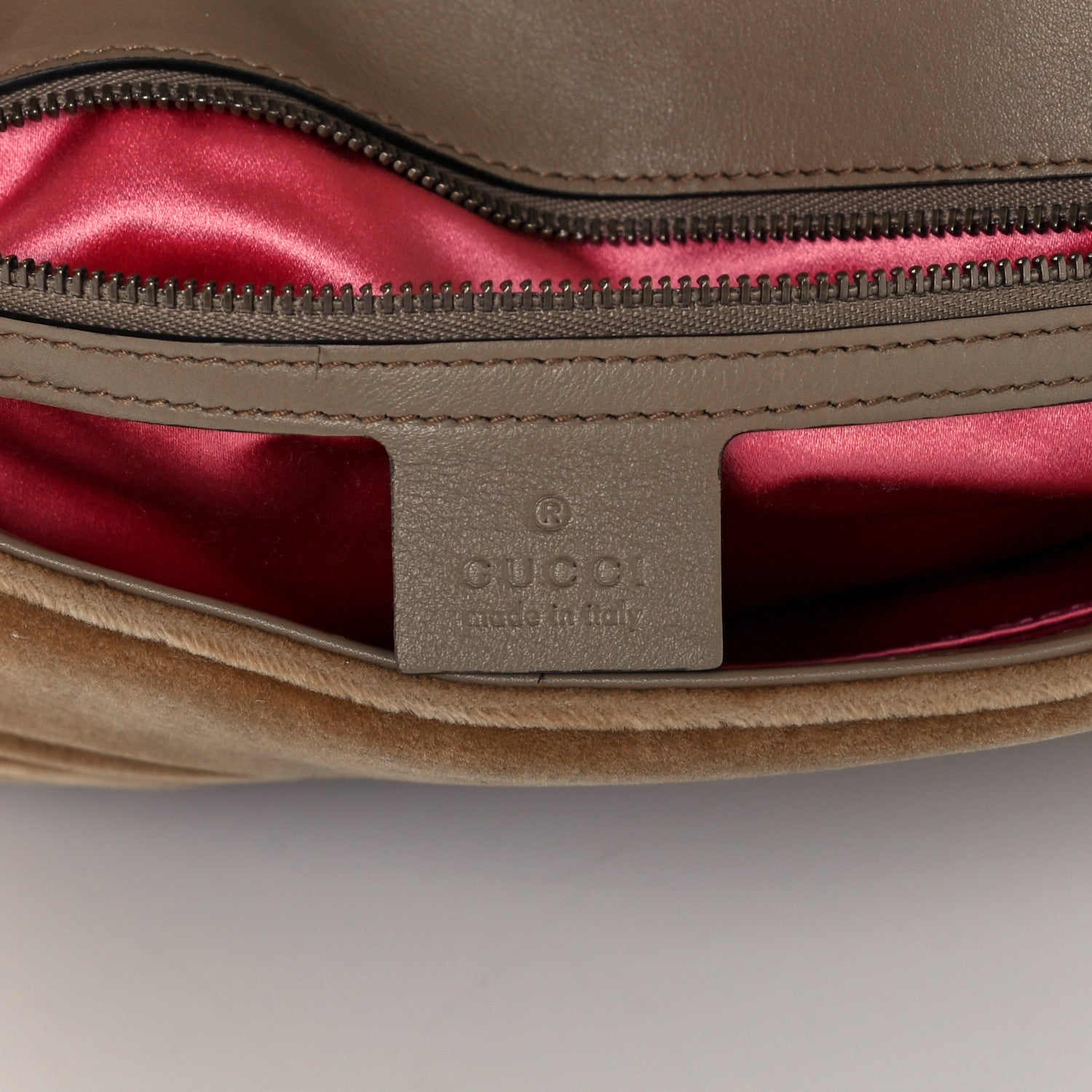 Gucci Velvet Matelasse Medium GG Marmont Shoulder Bag Taupe 8 of 11