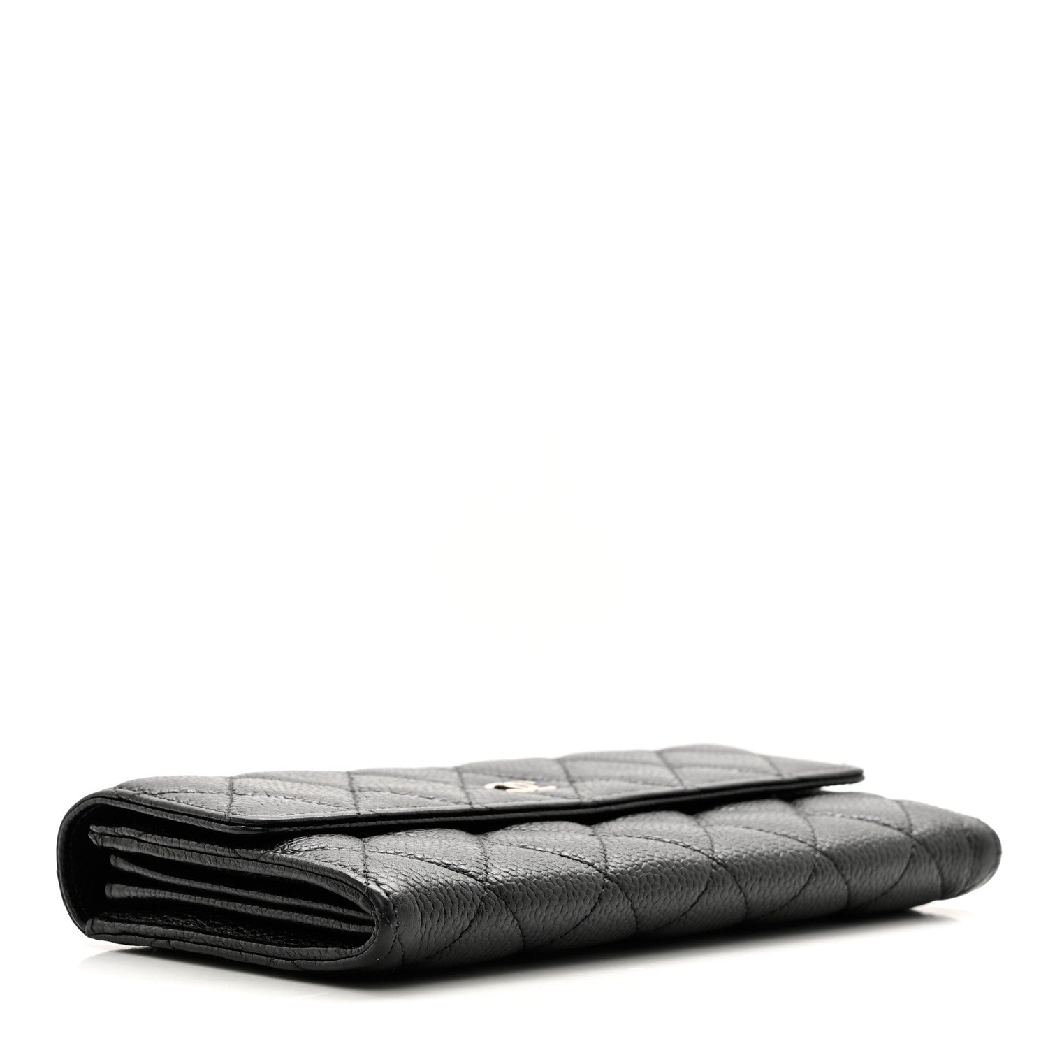 Chanel Caviar Quilted Large Gusset Flap Wallet Black 4 of 8
