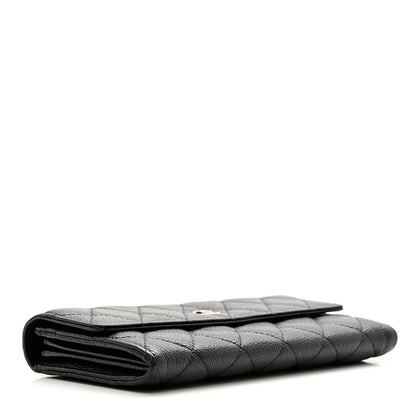 Chanel Caviar Quilted Large Gusset Flap Wallet Black 4 of 8