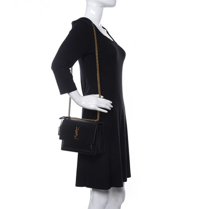 Saint Laurent Calfskin Medium Monogram Sunset Black 2 of 10
