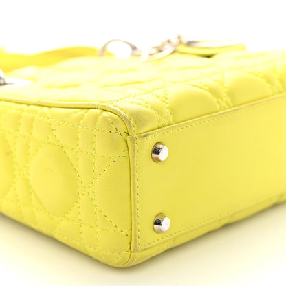 Christian Dior Lambskin Cannage Mini Lady Dior Yellow 8 of 10