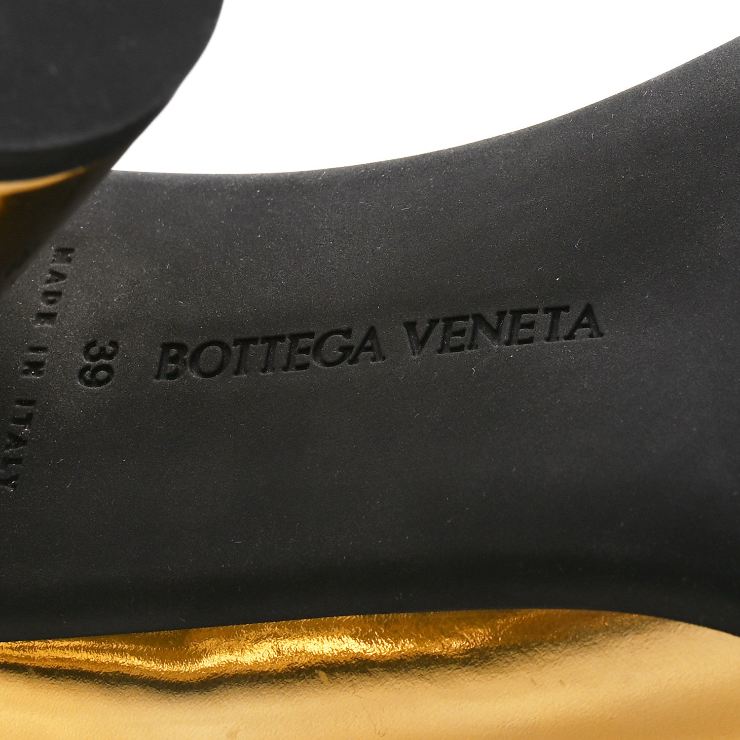 Bottega Veneta Laminated Calfskin Atomic Mule 39 Gold 8 of 8