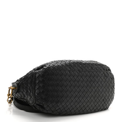 Bottega Veneta Nappa Intrecciato Shoulder Bag Black 3 of 9