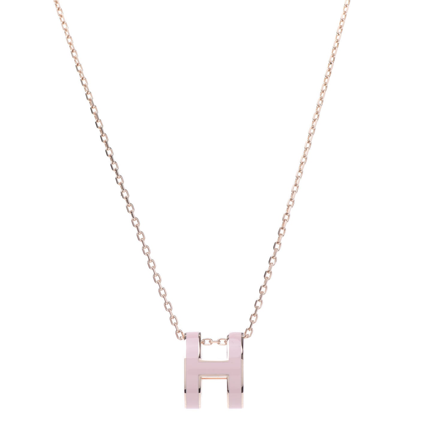Lacquered Rose Gold Pop H Pendant Necklace Rose Dragee
