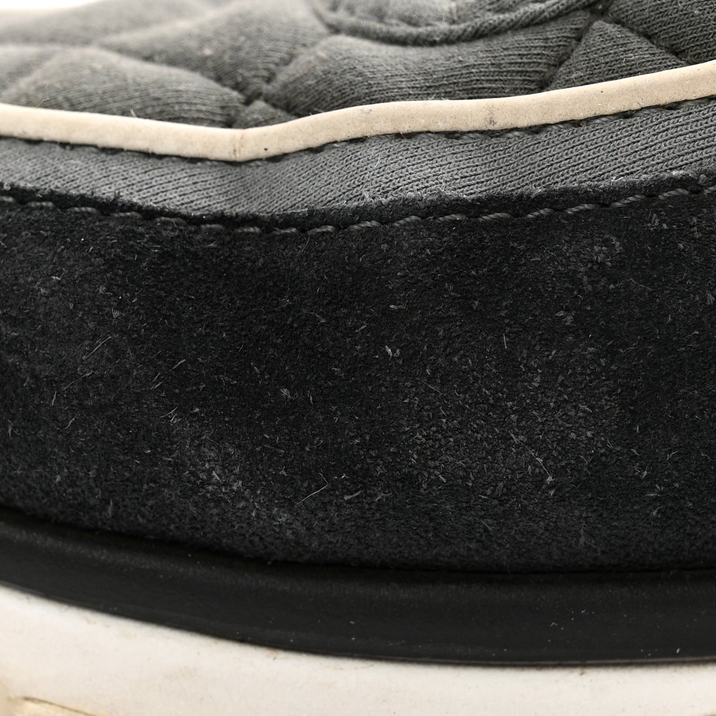 Fabric Suede Calfskin Quilted CC Sneakers 37 Dark Grey