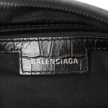 Balenciaga Extra Supple Calfskin Crocodile Embossed Monochrome Small Le Cagole Shoulder Bag Black 6 of 10