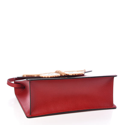 Gucci Calfskin Bamboo Web Medium Falena Moth Top Handle Bag Hibiscus Red 4 of 10