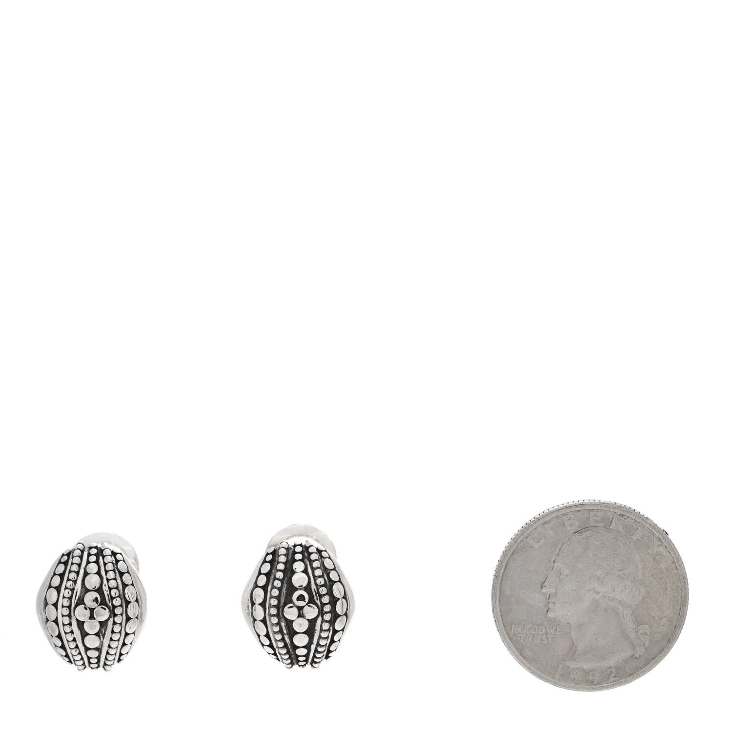 John Hardy Sterling Silver Jaisalmer Dot Buddha Belly Earrings 2 of 5