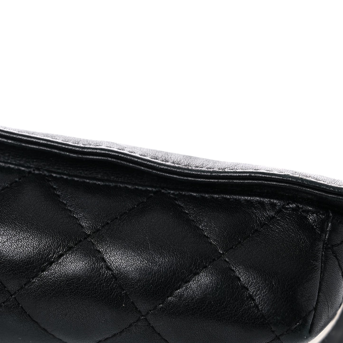Calfskin Quilted Cambon Multipocket Shoulder Bag Black