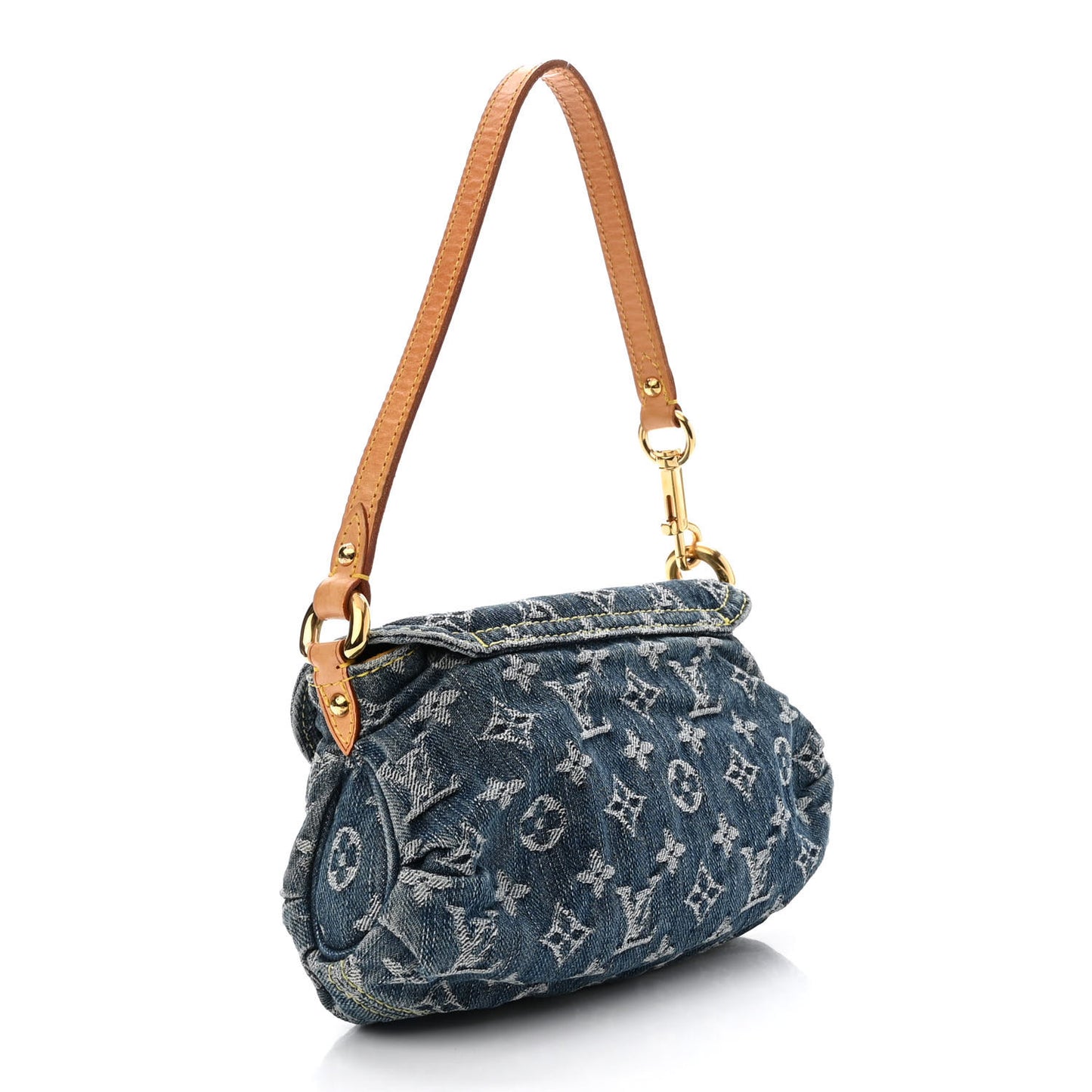 Monogram Denim Mini Pleaty Blue