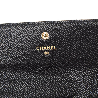 Chanel Caviar Quilted Large Gusset Flap Wallet Black 7 of 10