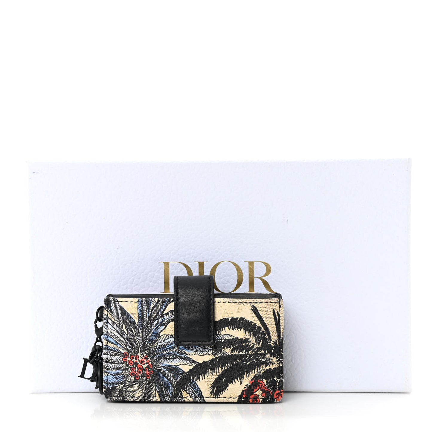 Calfskin Toile de Jouy Lady Dior 5-Gusset Card Holder Rouge Multicolor