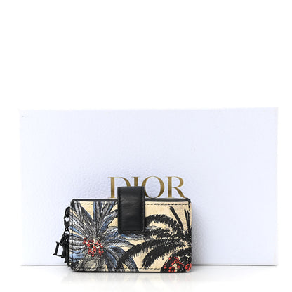 Christian Dior Calfskin Toile de Jouy Lady Dior 5-Gusset Card Holder Rouge Multicolor 9 of 9