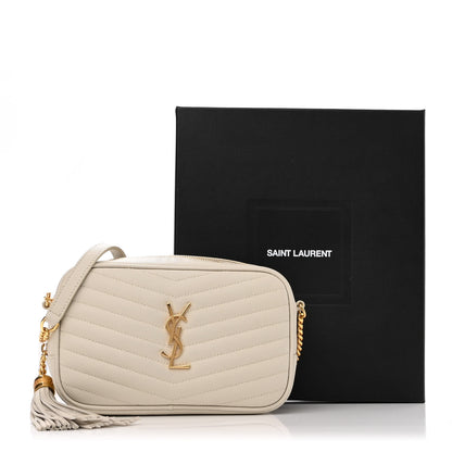 Saint Laurent Grain De Poudre Matelasse Monogram Mini Lou Camera Bag Crema Soft 11 of 11