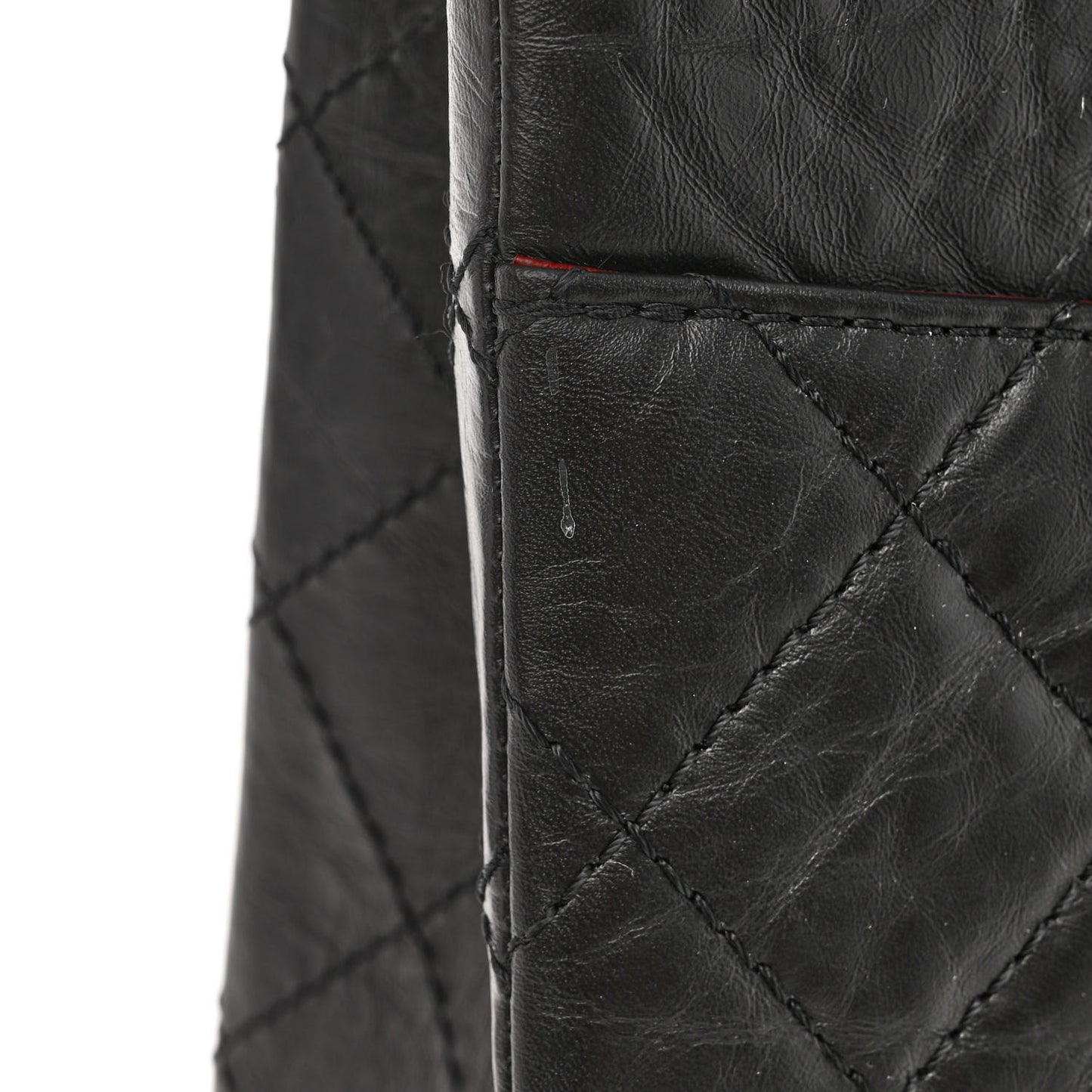 Aged Calfskin Quilted 2.55 Reissue 227 Flap Black