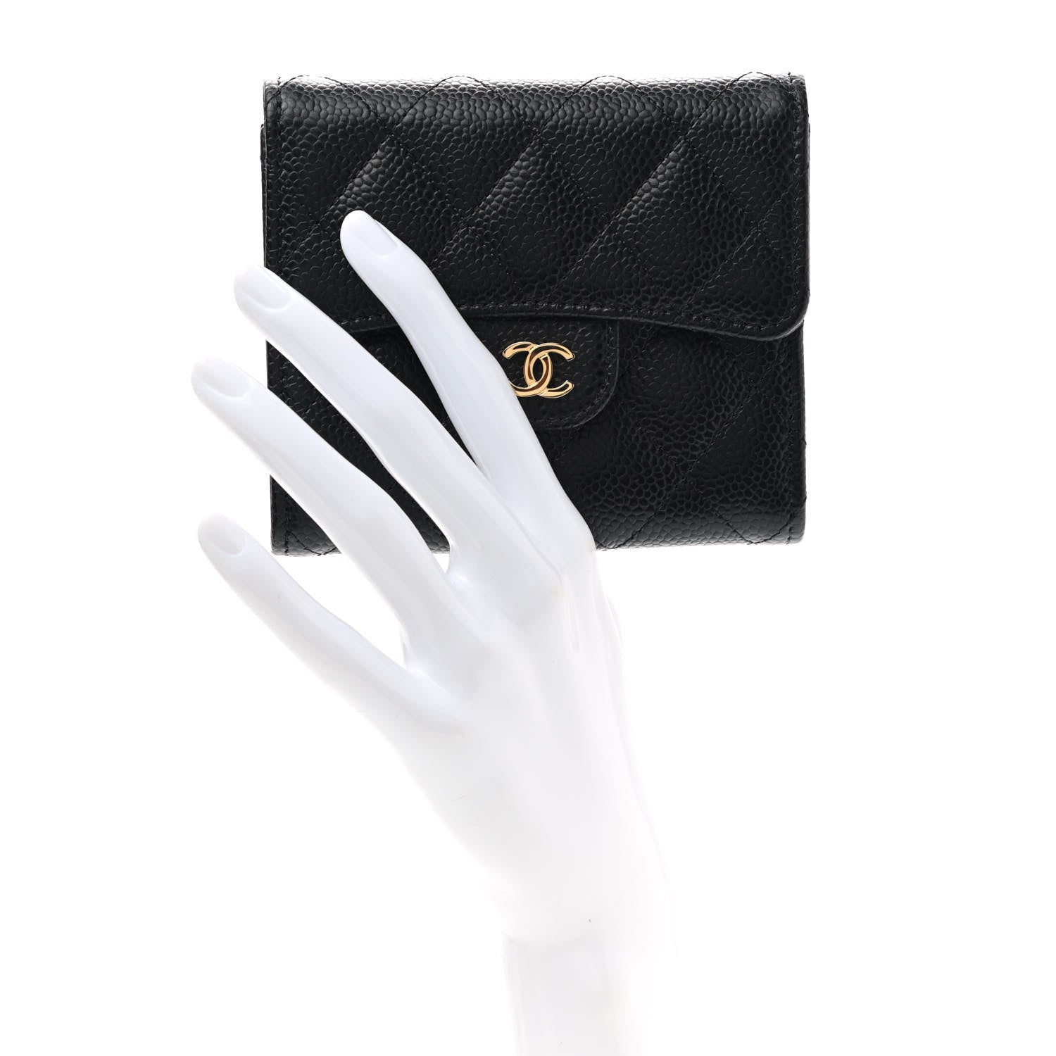 Chanel Caviar Quilted Compact Flap Wallet Black 2 of 8
