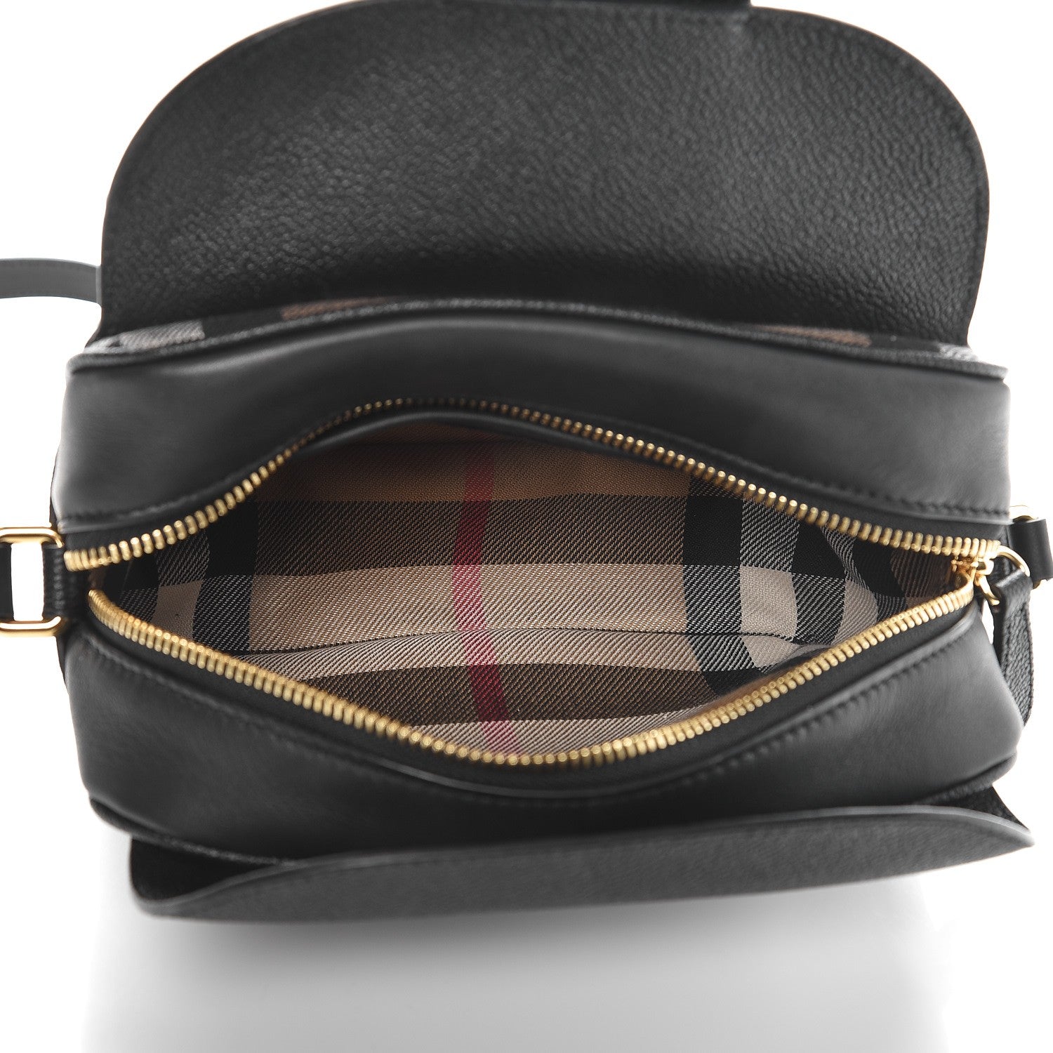 Burberry Soft Grain Calfskin Small Buckle Zip Bag Black 5 of 8