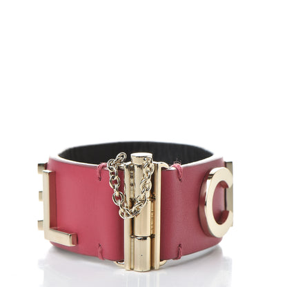 Chanel Calfskin Logo Cuff Bracelet S Pink Gold 3 of 6