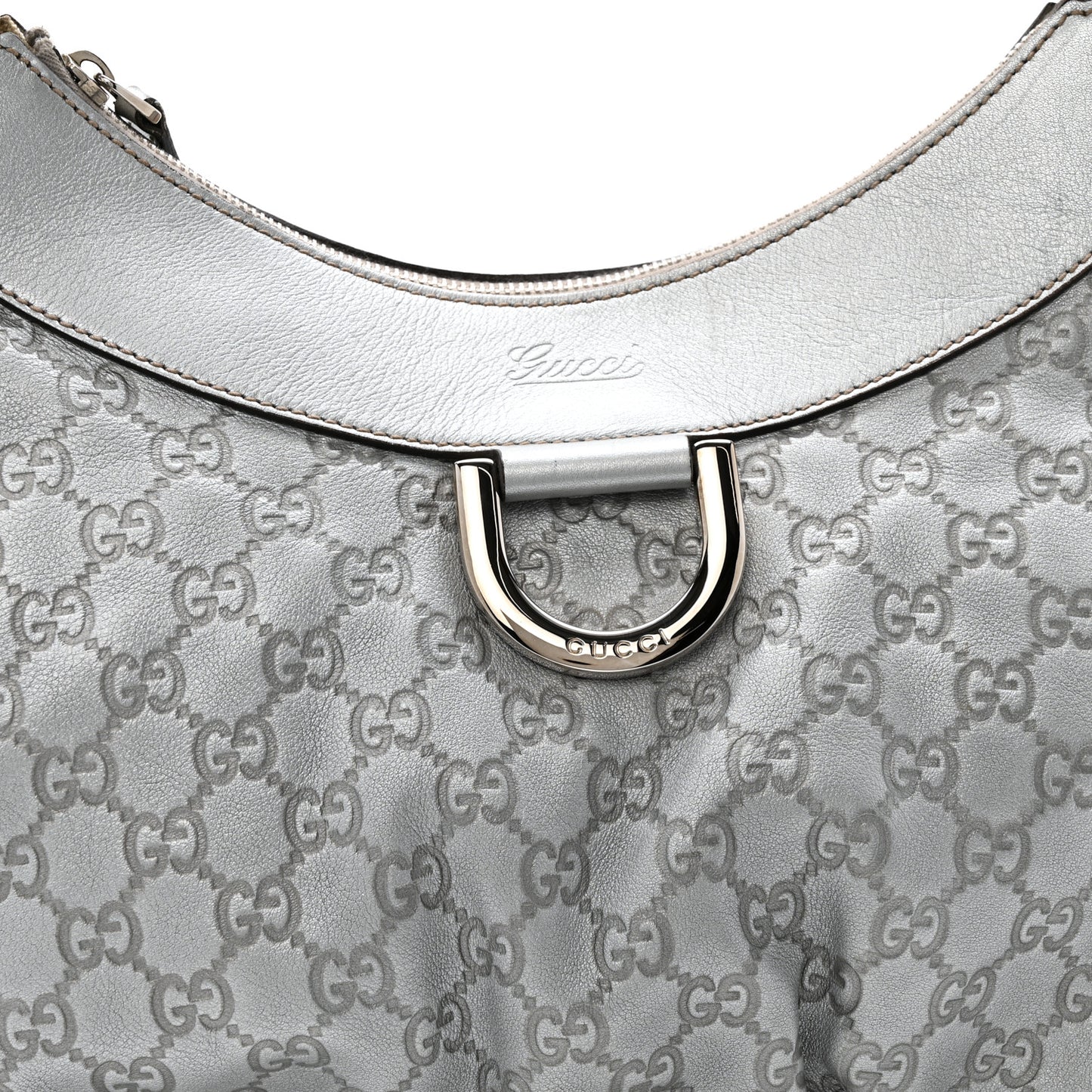 Guccissima Large D Hobo Silver