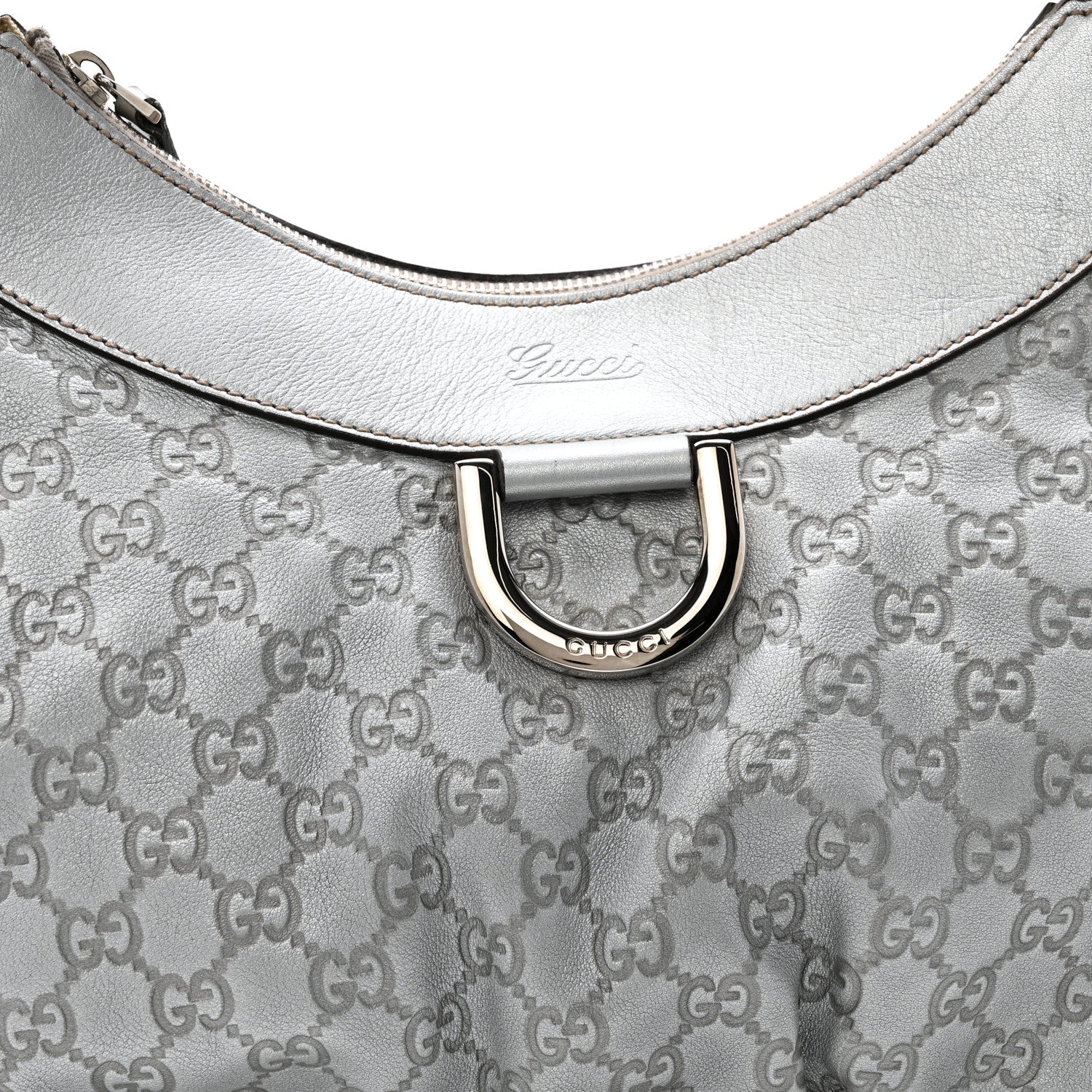 Gucci Guccissima Large D Hobo Silver 8 of 13