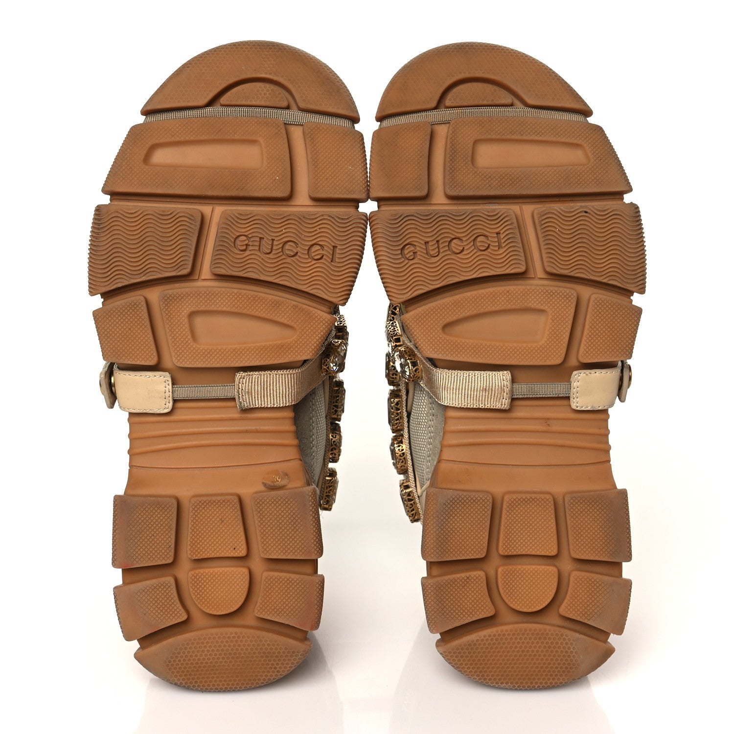 Gucci X SEGA Mesh Canvas Calfskin Removable Crystals Flashtrek Sneakers 39 Mystic White Oatmeal Sand Storm 5 of 8