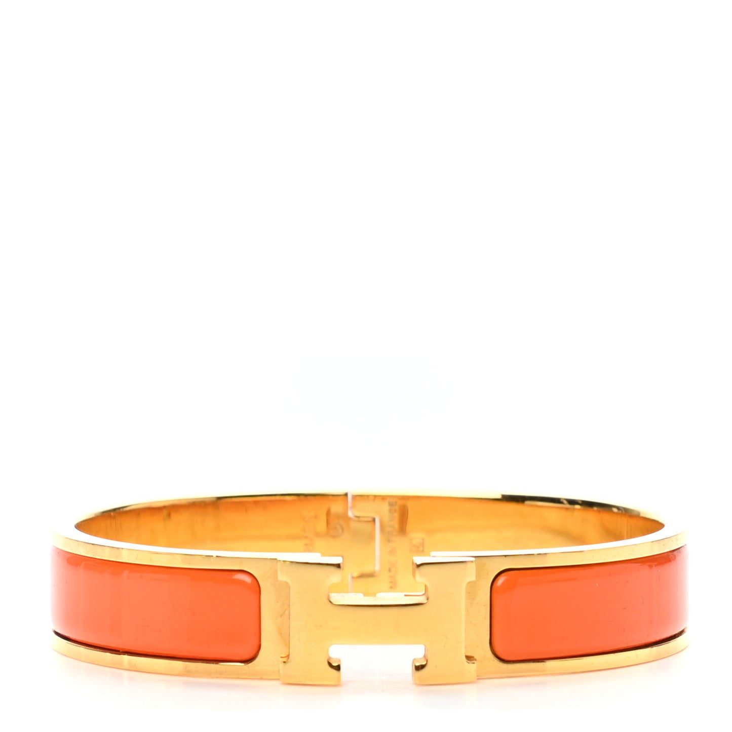 Enamel Narrow Clic Clac H Bracelet GM Orange